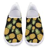 Pzuqiu Pineapple Women Tennis Shoes Size 10 Daily Sports Mesh Sneakers Nursing Driving Flat Shoes Slip-on Road Running Shoes Trainers Outdoor Home Footwear