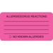 Tabbies-1PK Tabbies Allery/Drug Reactions Alert Labels - 3 1/4 X 1 3/4 Length - Pink - 250 / Roll