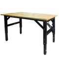 48 Adjustable Workbench with 4 AC Power Outlets and 2 USB A Ports Metal Legs Wood Tabletop Work Table