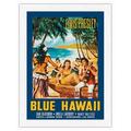 Blue Hawaii - Starring Elvis Presley - Vintage Italian Film Movie Poster by Mauro Colizzi c.1961 - Japanese Unryu Rice Paper Art Print (Unframed) 18 x 24 in
