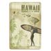 Hawaiian Surfer - Hawaii Paradise of the Pacific - Vintage Travel Poster by Wade Koniakowsky - 8 x 12 inch Vintage Wood Art Sign