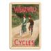 Wearwell Cycles - Vintage Bicycle Poster c.1900s - 8 x 12 inch Vintage Wood Art Sign