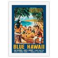 Blue Hawaii - Elvis Presley - Vintage Film Movie Poster by Mauro Colizzi c.1961 - Japanese Unryu Rice Paper Art Print (Unframed) 18 x 24 in