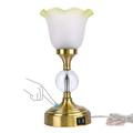 Qingmiao Crystal Table Lamp Golden Touch Control Table Lamp Bedside Lamp with 2 USB Charging Ports 3 Way Dimmable