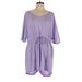 Romper V Neck 3/4 sleeves: Purple Solid Rompers - Women's Size 3X