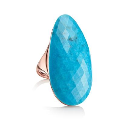 Rose Gold Nura Cocktail Ring Turquoise