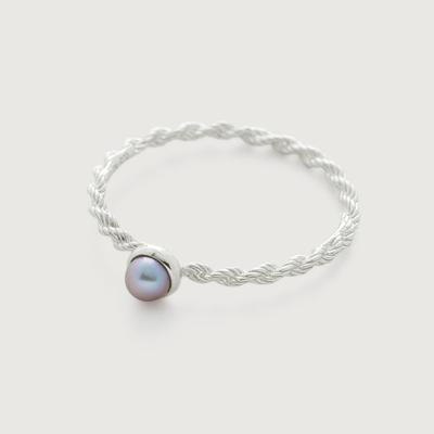 Sterling Silver Corda Skinny Pearl Ring Pearl
