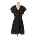 Andree by UNIT Casual Dress - A-Line V-Neck Short sleeves: Black Dresses - Women's Size Small