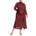 Plus Size Women's Funnel Neck Midi Dress by ELOQUII in Syrah (Size 16)