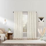 Wide Width Sun Zero™ Pedra Paisley Embroidery Back Tab Curtain Panels by BrylaneHome in Pearl (Size 40" W 84" L)