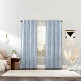 Wide Width Sun Zero™ Pedra Paisley Embroidery Back Tab Curtain Panels by BrylaneHome in Tranquil Blue (Size 40" W 84" L)