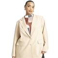 Plus Size Women's Oversized Single Breasted Blazer by ELOQUII in Cuban Sand Sand (Size 18/20)