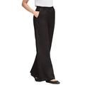 Plus Size Women's Perfect Elastic Waist Wide-Leg Jean by Woman Within in Black (Size 22 W)