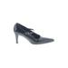 Via Spiga Heels: Slip-on Stiletto Classic Black Print Shoes - Women's Size 10 - Almond Toe