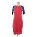 Lularoe Casual Dress - Sheath Scoop Neck Short sleeves: Red Print Dresses - Women's Size Medium