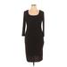 BCBG Paris Casual Dress - Sheath: Black Solid Dresses - Women's Size X-Large