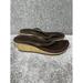 Nike Shoes | Nike Cork Wedge Sandals Womens Size 7 Brown Leather Slip On Thong | Color: Brown | Size: 7