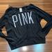 Pink Victoria's Secret Tops | Medium Victoria’s Secret Pink 2012 Bling Vintage Black Logo Long Sleeve Top | Color: Black/Silver | Size: M