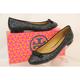 Tory Burch Shoes | Nib Tory Burch Marion Black Quilted Leather Grosgrain Bow Reva Ballet Flats 7.5 | Color: Black | Size: 7.5