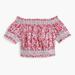J. Crew Tops | J. Crew Liberty Wiltshire Floral Smocked Poplin Cotton Cropped Top - Xs | Color: Pink/Red | Size: Xs