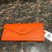 Coach Bags | Coach Cross Grain Wyn Tanned Leather Long Wallet In Sun Orange Nwt | Color: Orange | Size: 7.85”W X 3.75”H X 1”D