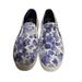 Michael Kors Shoes | Michael Kors Keaton Canvas Slip On Blue White Printed Flower Shoes Size 7.5 | Color: Blue/White | Size: 7.5