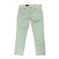 J. Crew Jeans | J.Crew Matchstick Jeans Women's Size 27 Mint Green Polka Dots Cropped Pants | Color: Green | Size: 27