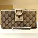 Gucci Bags | Gucci Wallet Long Gg Logo Abbey Canvas Leather Bifold | Color: Brown/White | Size: Os