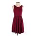 Longyuan Casual Dress - A-Line: Burgundy Solid Dresses - New - Women's Size Small