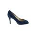 Adrianna Papell Boutique Heels: Pumps Stilleto Cocktail Blue Print Shoes - Women's Size 8 - Peep Toe