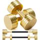 Northdeer Weights Dumbbells Sets 10kg Dumbbells Pair - Adjustable 2.5kg 3kg 5kg 5.5kg 7.5kg 8kg 10kg - Barbell Weights Set Home Gym Workout (Golden)
