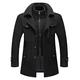 Men's Winter Coat Wool Winter Short Coat Medium Length Wool Coat Short Winter Jacket For Business Leisure Winter Coat Wool Coat (Color : Noir, Size : M)