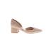 CafeNoir Heels: D'Orsay Chunky Heel Glamorous Tan Print Shoes - Women's Size 38 - Pointed Toe