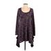 uncle frank Casual Dress - A-Line Scoop Neck Long sleeves: Purple Marled Dresses - Women's Size 8