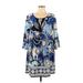 Crown & Ivy Casual Dress: Blue Paisley Dresses - Women's Size Medium