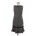 Karl Lagerfeld Paris Casual Dress - Shift: Gray Fair Isle Dresses - Women's Size 6