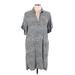 Velvet Heart Casual Dress - Shirtdress Collared Short sleeves: Gray Dresses - Women's Size Large