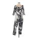 Anna Glover x H&M Jumpsuit Square 3/4 sleeves: Black Print Jumpsuits - Women's Size 8