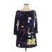 Style&Co Casual Dress - Shift: Purple Print Dresses - Women's Size X-Large