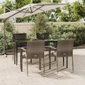 Hokku Designs Patio Dining Set Outdoor Rattan Wicker Table & Chair Set for Porch Glass in Gray | 55.1 W x 27.6 D in | Wayfair