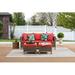 Latitude Run® Duponta 3 Piece Sectional Seating Group w/ Cushions Synthetic Wicker/All - Weather Wicker/Wicker/Rattan in Orange | Outdoor Furniture | Wayfair