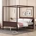 Red Barrel Studio® Zadrien Solid Wood Canopy Bed Wood in Brown | 74.8 H x 62.7 W x 83.9 D in | Wayfair 1575948719B144258D252C8DCB6382FC