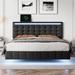 Ivy Bronx Hinderk Full/Double Platform Bed Upholstered/Faux leather in Black | 43 H x 57.6 W x 78 D in | Wayfair 11D45574D37E492F9ED4BC9A8BDACE65