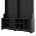 Red Barrel Studio® Arshpreet Hall Tree 60.13" Wide w/ Bench & Shoe Storage Wood in Black | 77.23 H x 60.13 W x 15.83 D in | Wayfair