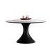 Orren Ellis Circular rock plate dining table modern minimalist French dining table, Wood in Black/White | 29.52 H x 59.05 W x 59.05 D in | Wayfair