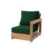 Loon Peak® Isbah Teak Outdoor Lounge Chair Wood in Brown/White | 31 H x 25.5 W x 41 D in | Wayfair 0843B86846DF40448000016887A88E7D