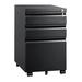 Inbox Zero 3 Drawer Mobile File Cabinet w/ Lock for Home Office Fully Assembled Metal/Steel in Black | 23.62 H x 14.57 W x 17.32 D in | Wayfair