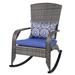 Winston Porter Odra Wicker Outdoor Rocking Chair Wicker/Rattan in Gray/Black | 38.4 H x 22.5 W x 34.6 D in | Wayfair