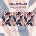 Marmorträume - 3Er Vorteilspack - Premium Spiral-Notizbuch A5 Soft-Touch Liniert. Violett-Blaue Marmorillusion Mit Schimmernden Goldenen Details, 3 Te