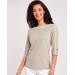 Blair Women's Three-Quarter Sleeve Criss-Cross Sailor Top - Tan - 3XL - Womens